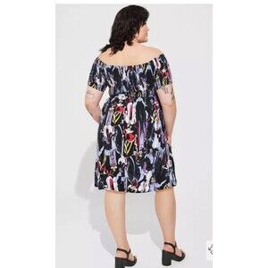 Torrid Disney Villains Smocked Off Shoulder Mini Dress Tunic 6x